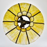 Vintage Large Tiffany Style Stained Glass Chandelier Pendant Light