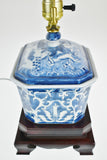 Vintage Blue & White Asian Table Lamp
