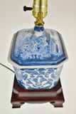 Vintage Blue & White Asian Table Lamp