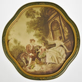 Vintage Octagonal Framed Victorian Scene Print