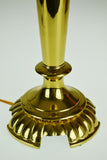 Vintage Brass Colored Table Lamp w/ Scalloped Base