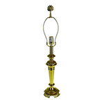 Vintage Brass Colored Table Lamp w/ Scalloped Base
