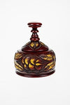 Ornately Carved and Painted Wooden Vessel, Trinket Box