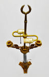 Hollywood Regency Black Glass and Cast Brass Claw Foot Candelabra Table Lamp