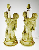 Pair of Large Vintage Ceramic Figural Lamps