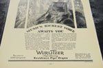 1930 Wurlitzer Print Ad w/ Black Matting