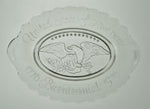1776 Bicentennial 1976 United States Of America Eagle 9" Glass Crystal Dish