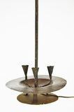 Early Brass and Metal Dual Light Candlestick Table Lamp