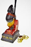 Vintage Asian Chalkware Hand Painted Figural Table Lamps
