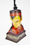 Vintage Asian Chalkware Hand Painted Figural Table Lamps