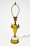Vintage Cherub Boudoir Lamp with White Stone and Brass Colored Base