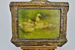 Ducks on Pond - Antique Chromolithograph on Board - A. Koester