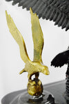 Large Brass 3 Eagles Landing Sculpture - Heavy 82 lbs.
