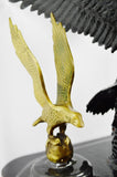 Large Brass 3 Eagles Landing Sculpture - Heavy 82 lbs.