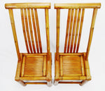 Pair of Vintage Handmade High Back Authentic Bamboo Accent Chairs