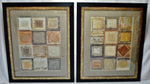 Vintage Large Scale Framed Geometric Design Wall Art - A Pair