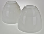 Mid Century White Cased Glass Shades - A Pair