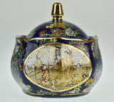 Vintage Asian Cobalt Blue Lidded Bowl Vase