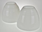 Mid Century White Cased Glass Shades - A Pair