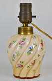 Vintage Hand Painted Glass Boudoir Lamp Marked Czechoslovakia