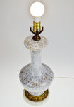 Vintage Reverse Painted Glass Table Lamp w/ Marble Base