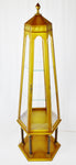 Vintage Six Sided Obelisk Lighted Etagere Curio Cabinet