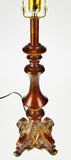Vintage Carved Wood Look Table Lamp
