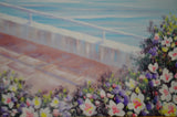 Vintage Framed Oil on Canvas Seascape Painting Sailboat in Bloom - Artist Signed