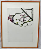 Vintage Framed Susan Fox Magnolia Tree Style Watercolor - Pencil Signed