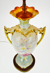 Antique Hand Painted Ceramic Dual Articulating Socket Table Lamp