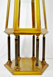 Vintage Six Sided Obelisk Lighted Etagere Curio Cabinet