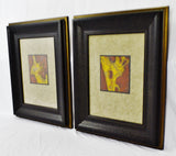 Vintage Framed Queen Anne's Lace Decorative Arts Inc. Wall Art - A Pair