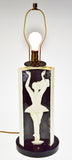 Art Deco Ceramic 3 Sided Figural Ballerina Design Table Lamp - Signed