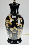 Vintage Large Scale Wine Cork Filled Glass Table Lamp