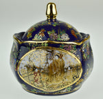 Vintage Asian Cobalt Blue Lidded Bowl Vase