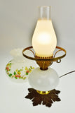 Vintage Hand Painted Glass Parlor Lamp