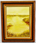 Vintage Framed Oil on Canvas Board Landscape Painting - Artist Signed