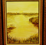 Vintage Framed Oil on Canvas Board Landscape Painting - Artist Signed