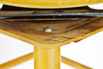 Mid Century Arthur Umanoff Style Slatted Wood Swivel Stool
