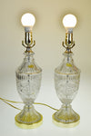Vintage Imperlux Hand Cut Lead Crystal Lamps - A Pair