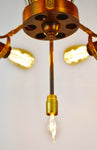 Art Deco Venetian Glass and Brass 7 Light Chandelier