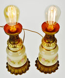 Vintage Porcelain Accent Lamps - A Pair