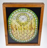 Vintage 1978 Stained Glass Look w/ Dried Flowers Wall Clock - Artist Signed