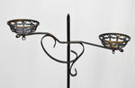 Early Plume and Atwood Adjustable Wrought Iron Double Oil Piano Floor Lamp