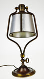 Art Deco Articulating Bankers Desk Lamp with Tin Shade