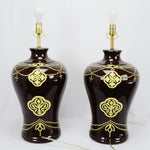 Large Scale Ginger Jar Style Ceramic Jamie Young Table Lamps - a Pair