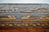 Antique Tooled Leather Top Side Accent Table