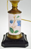 Vintage Electrified Oil Lamp Pink Porcelain Column Base
