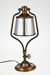 Art Deco Articulating Bankers Desk Lamp with Tin Shade