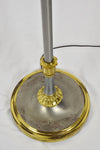 Vintage Silver & Gold Toned Swing Arm Floor Lamp w/ Milk Glass Diffuser